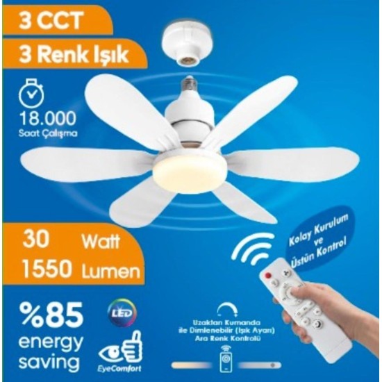 THORLİGHT 30W TAVAN TİPİ FANLI LED AMPÜL**20