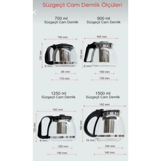 CAM DEMLİK 1250 ML**36