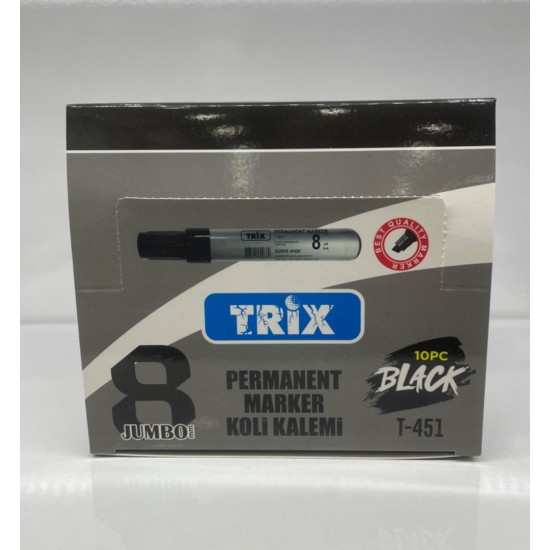 TRIX KOLİ KALEMİ JUMBO SİYAH PK 10