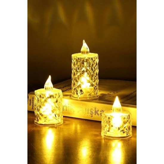 WN 1135 LED MUM 3 LÜ SET KRİSTAL**240