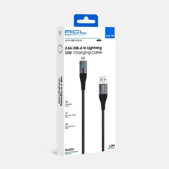 ACL ACK 98 IPHONE ŞARJ KABLOSU 12W 2.4A