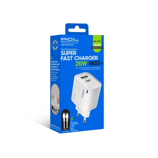 ACL AC 117 TYPE-C ŞARJ SETİ 20W HIZLI**200