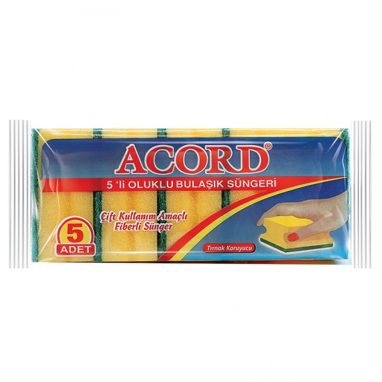 ACORD 5 Lİ OLUKLU BULAŞIK SÜNGERİ PK 36