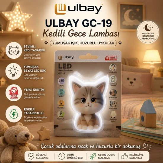 ULBAY GC 19 KEDİ GECE LAMBASI**200