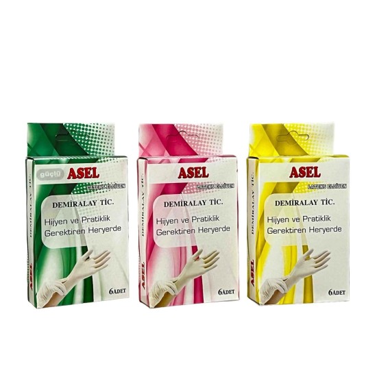 ASEL LATEKS ELDİVEN 6 LI PK 30**12