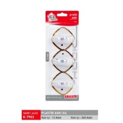 K-7903 PLASTİK 3 LÜ ŞEFFAF ASKI PK 12**360