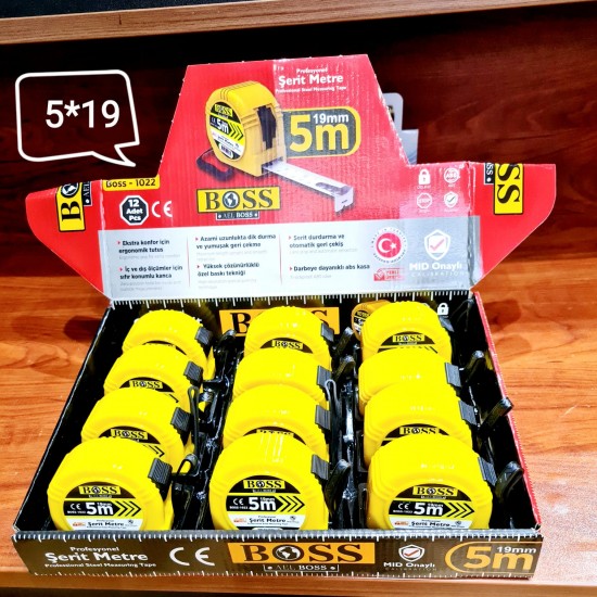 BOSS ŞERİT METRE 5MX19MM PK 12**96