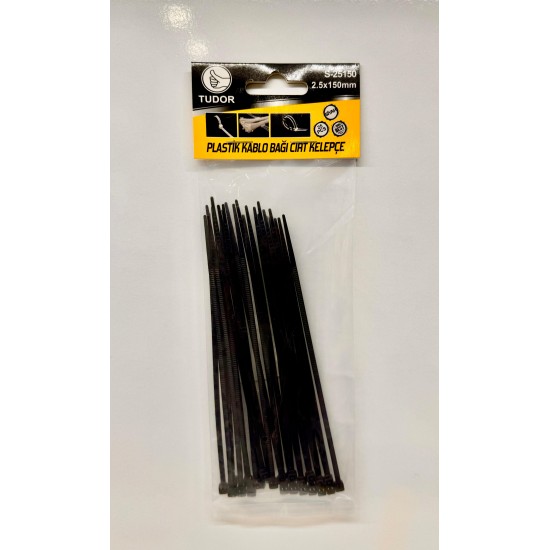 SİYAH CIRT KELEPÇE 2.5x150 PK 25 Lİ