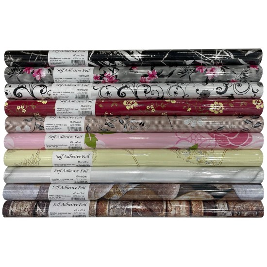 YAPIŞKANLI FOLYO 5 MT DESENLİ  PP **60
