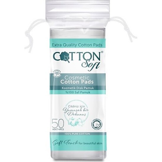 COTTON SOFT MAKYAJ TEMİZLEME PAMUĞU 50 Lİ**48